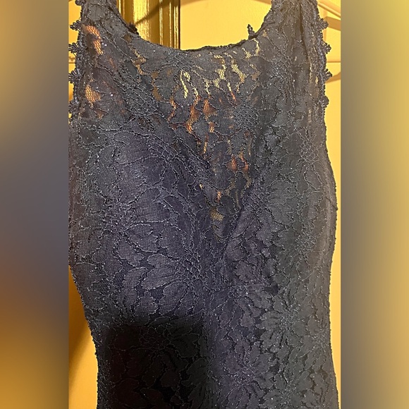 Lace Royal Blue Backless Cocktail Dress - Picture 3 of 3
